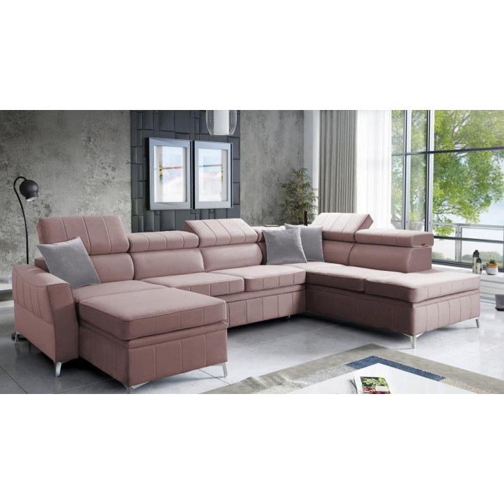 Canapé d'angle convertible BARTEZ VI 328 x 174 x 218 cm en plusieurs couleurs