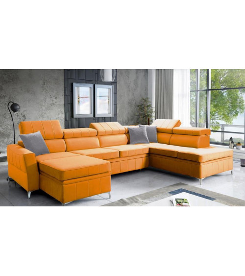 Canapé d'angle convertible ANDRE 202 x 85 cm en plusieurs couleurs