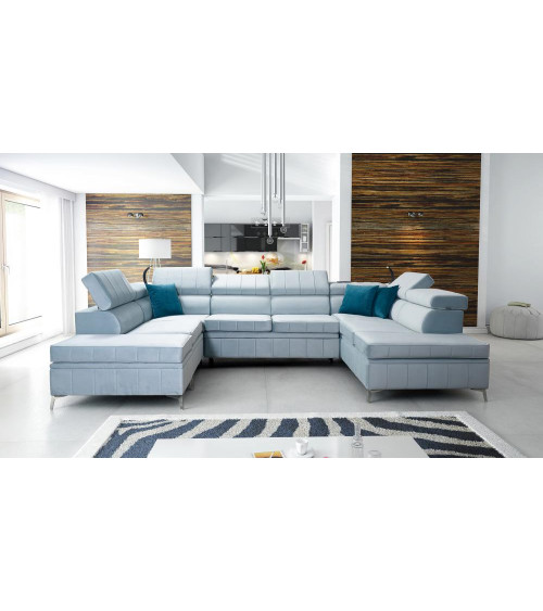 Canapé d'angle convertible BARTEZ VIII 362 x 227 x 218 cm en plusieurs couleurs