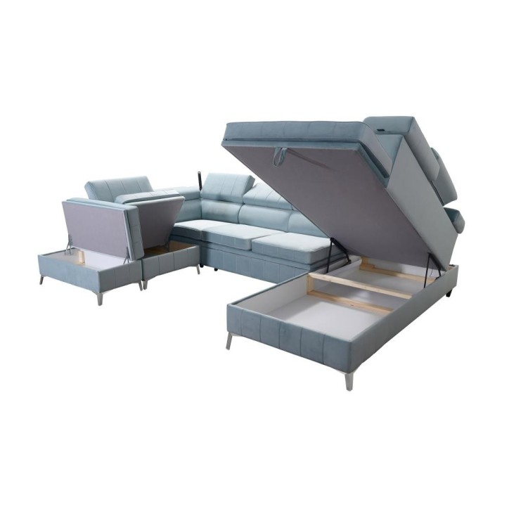 Canapé d'angle convertible BARTEZ VIII 362 x 227 x 218 cm en plusieurs couleurs