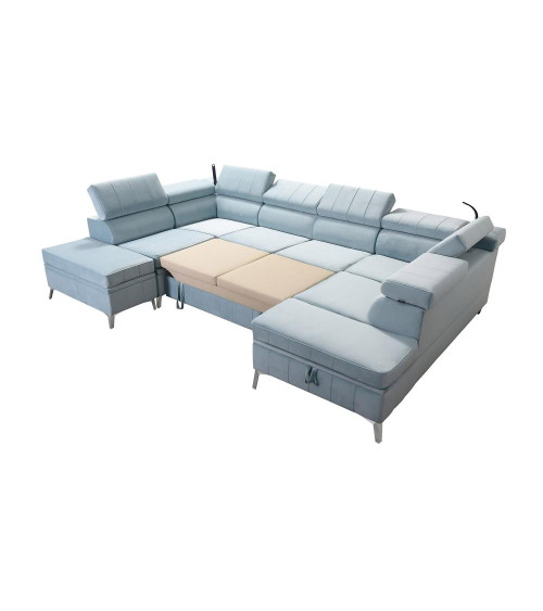 Canapé d'angle convertible ANDRE 202 x 85 cm en plusieurs couleurs