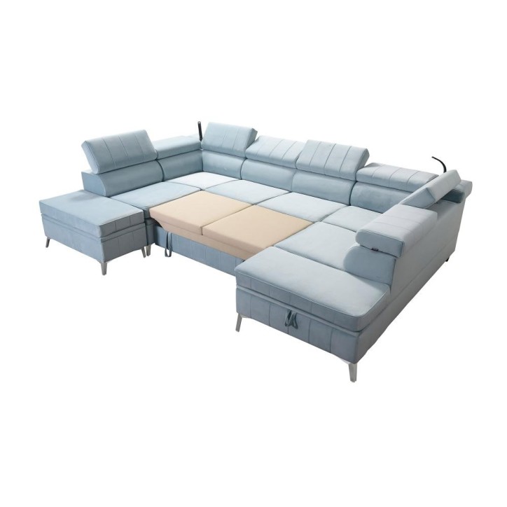 Canapé d'angle convertible BARTEZ VIII 362 x 227 x 218 cm en plusieurs couleurs