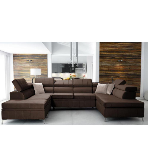 Canapé d'angle convertible ANDRE 202 x 85 cm en plusieurs couleurs