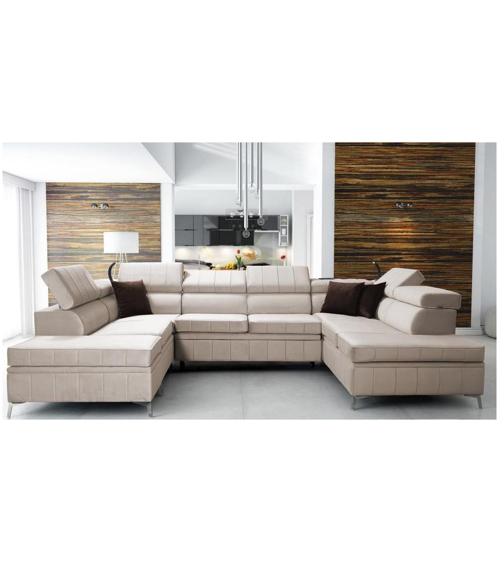 Canapé d'angle convertible BARTEZ VIII 362 x 227 x 218 cm en plusieurs couleurs
