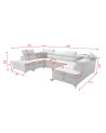 Canapé d'angle convertible BARTEZ VIII 362 x 227 x 218 cm en plusieurs couleurs