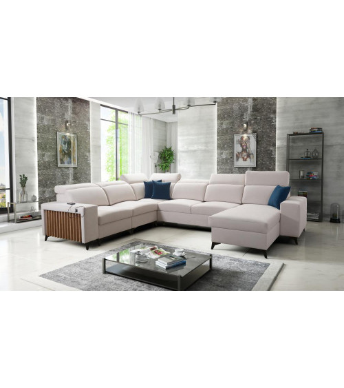 Canapé d'angle convertible ANDRE 202 x 85 cm en plusieurs couleurs