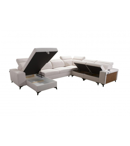 Canapé d'angle convertible ANDRE 202 x 85 cm en plusieurs couleurs