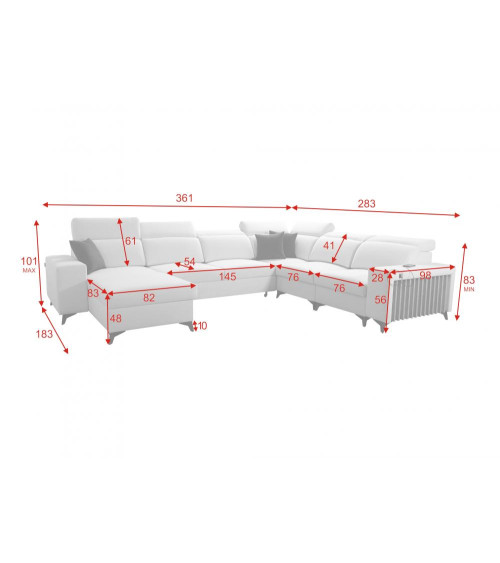 Canapé d'angle convertible ANDRE 202 x 85 cm en plusieurs couleurs