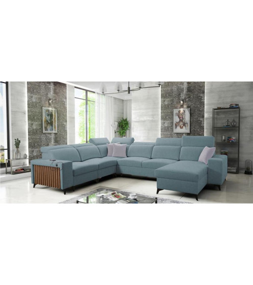 Canapé d'angle convertible BARTONE VIII 361 x 183 x 283 cm en plusieurs couleurs