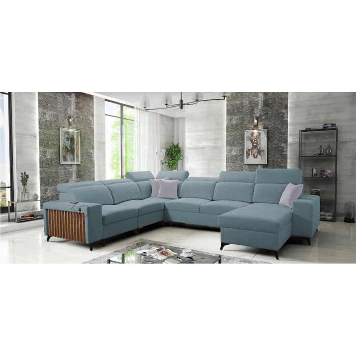 Canapé d'angle convertible BARTONE VIII 361 x 183 x 283 cm en plusieurs couleurs