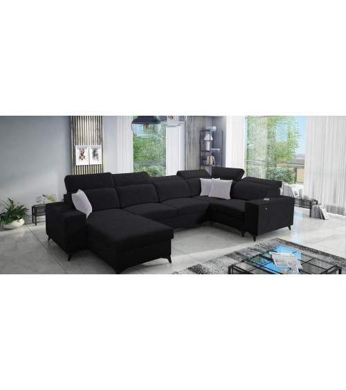 Canapé d'angle convertible ANDRE 202 x 85 cm en plusieurs couleurs
