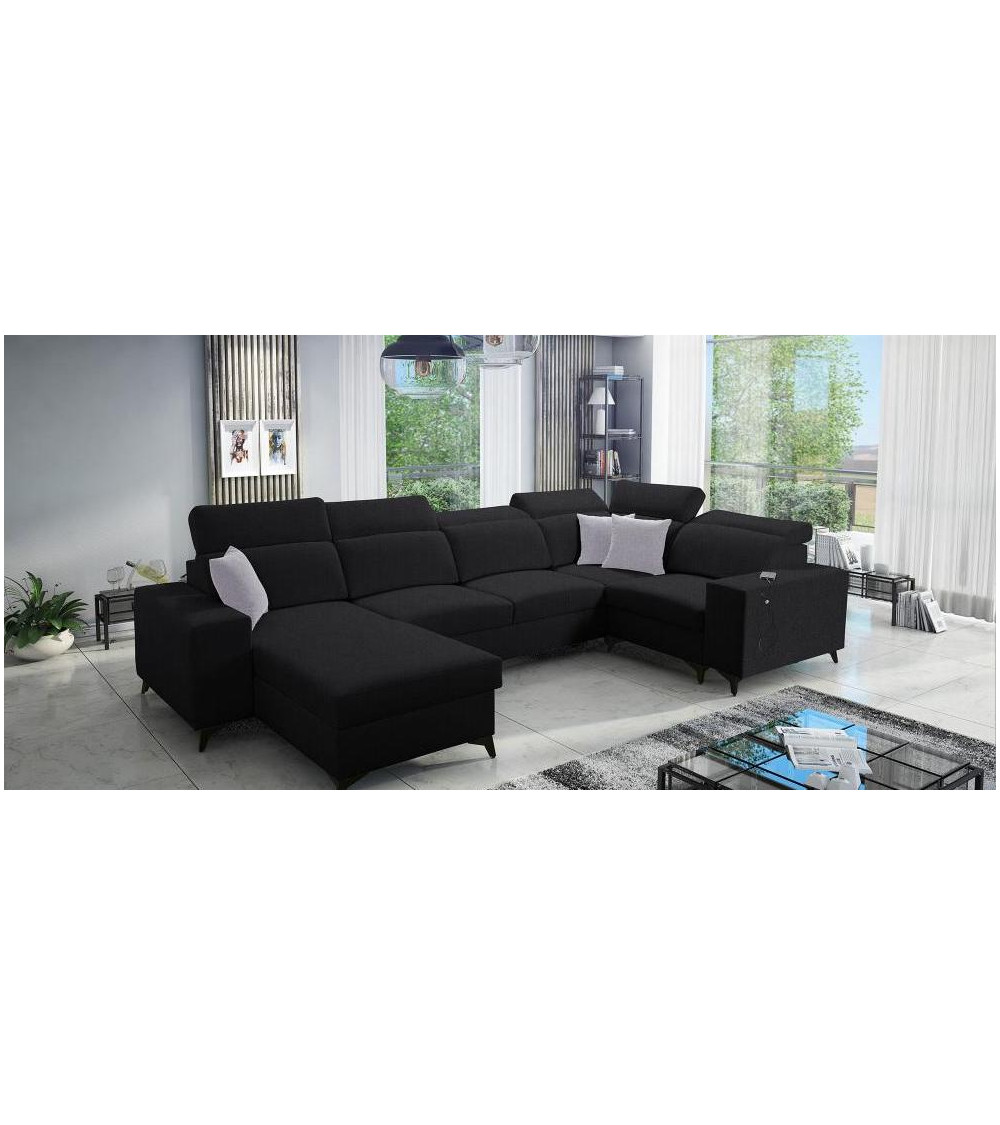 Canapé d'angle convertible ANDRE 202 x 85 cm en plusieurs couleurs