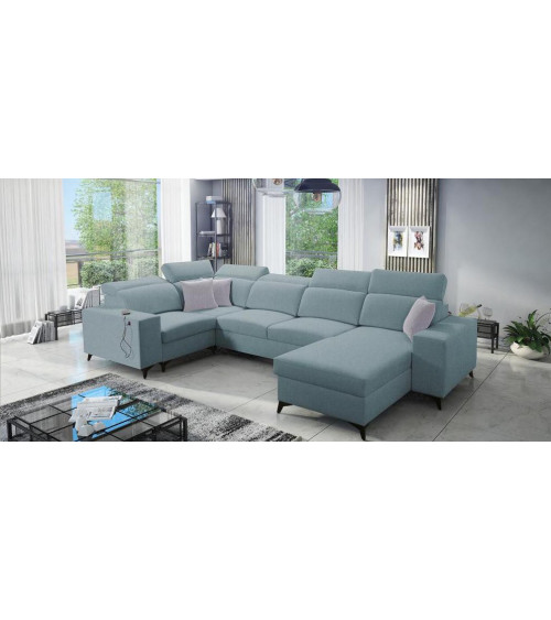 Canapé d'angle convertible ANDRE 202 x 85 cm en plusieurs couleurs