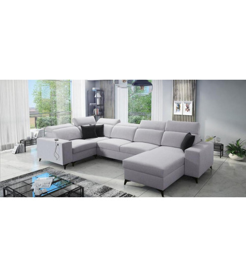 Canapé d'angle convertible ANDRE 202 x 85 cm en plusieurs couleurs