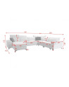 Canapé d'angle convertible BARTONE VIII MIX 361 x 183 x 283 cm en plusieurs couleurs