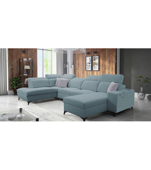Canapé d'angle convertible ANDRE 202 x 85 cm en plusieurs couleurs