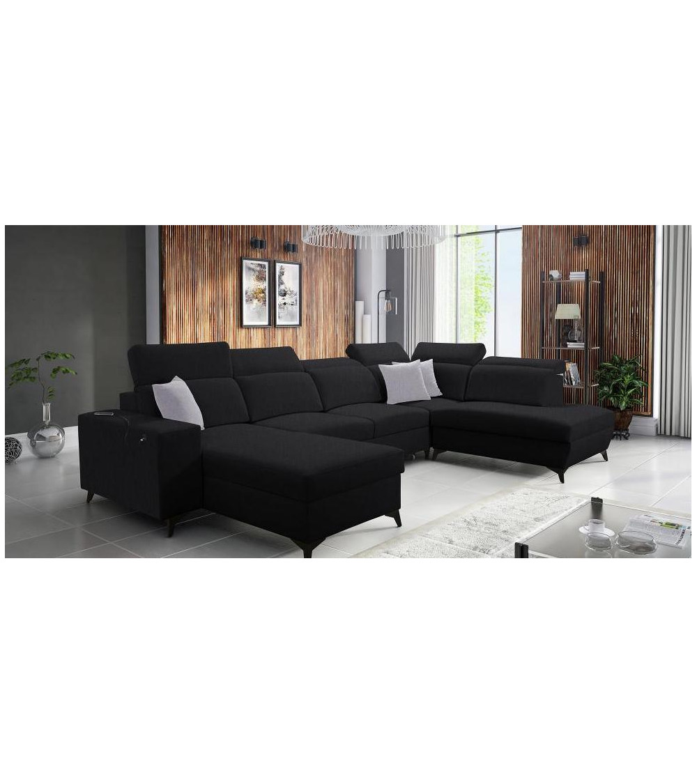 Canapé d'angle convertible ANDRE 202 x 85 cm en plusieurs couleurs