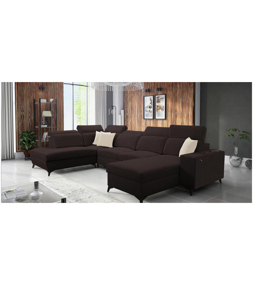 Canapé d'angle convertible BARTONE IV MIX 361 x 183 x 203 cm en plusieurs couleurs
