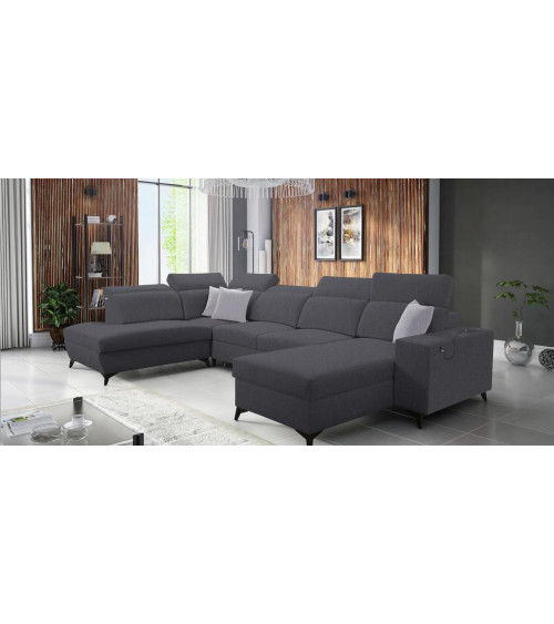 Canapé d'angle convertible ANDRE 202 x 85 cm en plusieurs couleurs