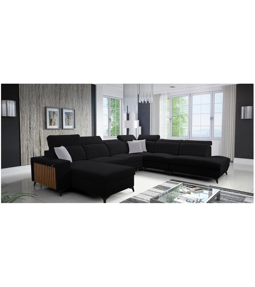 Canapé d'angle convertible ANDRE 202 x 85 cm en plusieurs couleurs