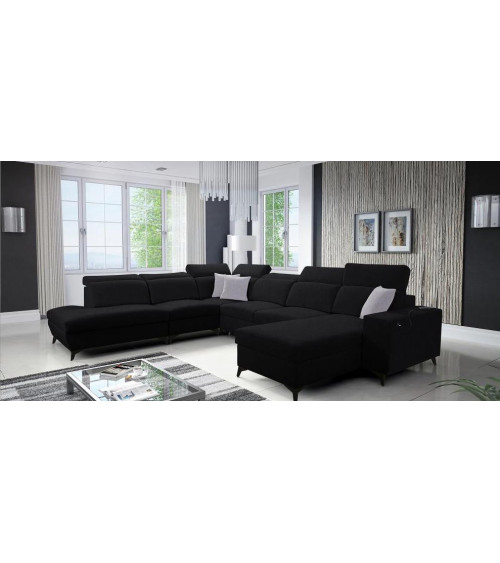 Canapé d'angle convertible BARTONE X 361 x 183 x 300 cm en plusieurs couleurs