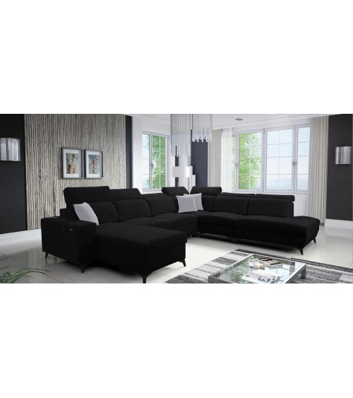 Canapé d'angle convertible ANDRE 202 x 85 cm en plusieurs couleurs