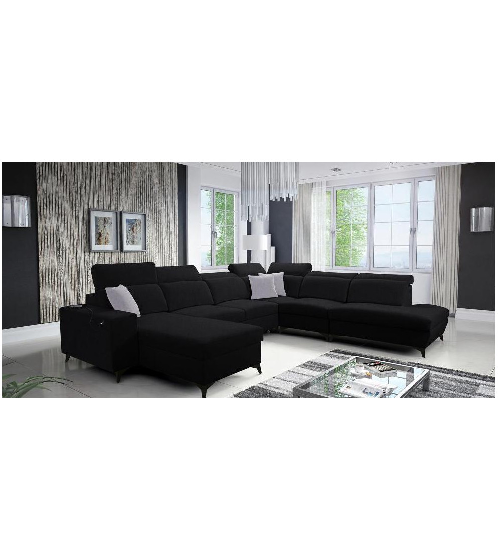 Canapé d'angle convertible ANDRE 202 x 85 cm en plusieurs couleurs
