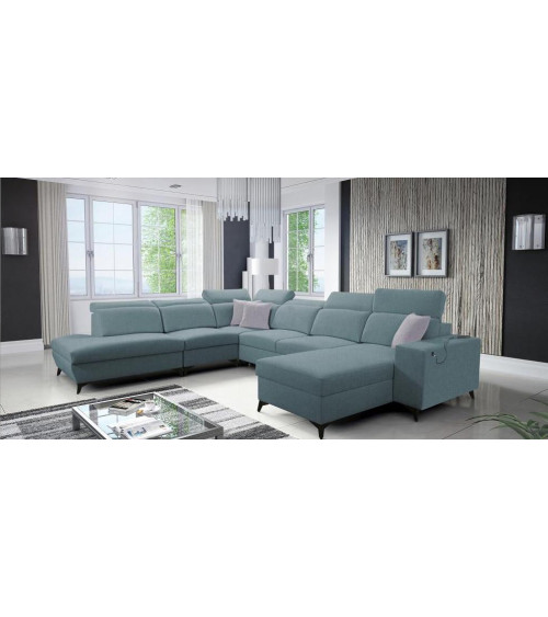 Canapé d'angle convertible ANDRE 202 x 85 cm en plusieurs couleurs