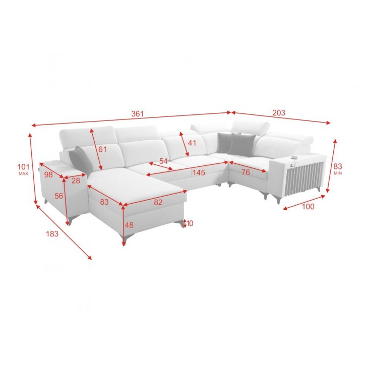 copy of Canapé d'angle reversible convertible ANDRE 202 x 85 cm en plusieurs couleurs copy of Canapé d'angle reversible convertible ANDRE 202 x 85 cm en plusieurs couleurs