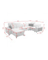 Canapé d'angle convertible BARTONE IV 361 x 183 x 203 cm en plusieurs couleurs