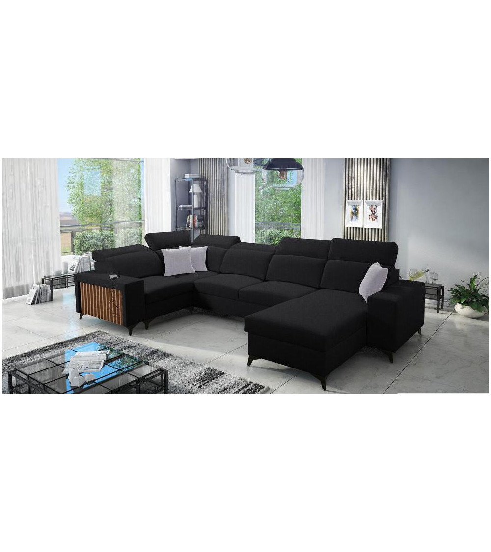 Canapé d'angle convertible BARTONE IV 361 x 183 x 203 cm en plusieurs couleurs