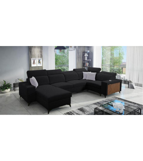 Canapé d'angle convertible ANDRE 202 x 85 cm en plusieurs couleurs