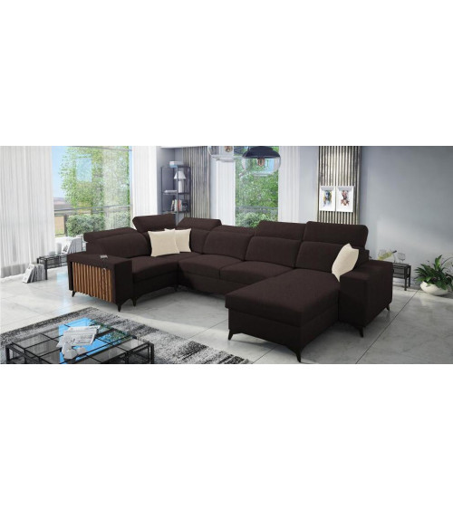 Canapé d'angle convertible ANDRE 202 x 85 cm en plusieurs couleurs