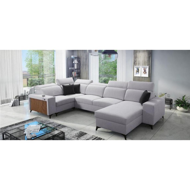 Canapé d'angle convertible BARTONE IV 361 x 183 x 203 cm en plusieurs couleurs