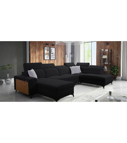 Canapé d'angle convertible ANDRE 202 x 85 cm en plusieurs couleurs