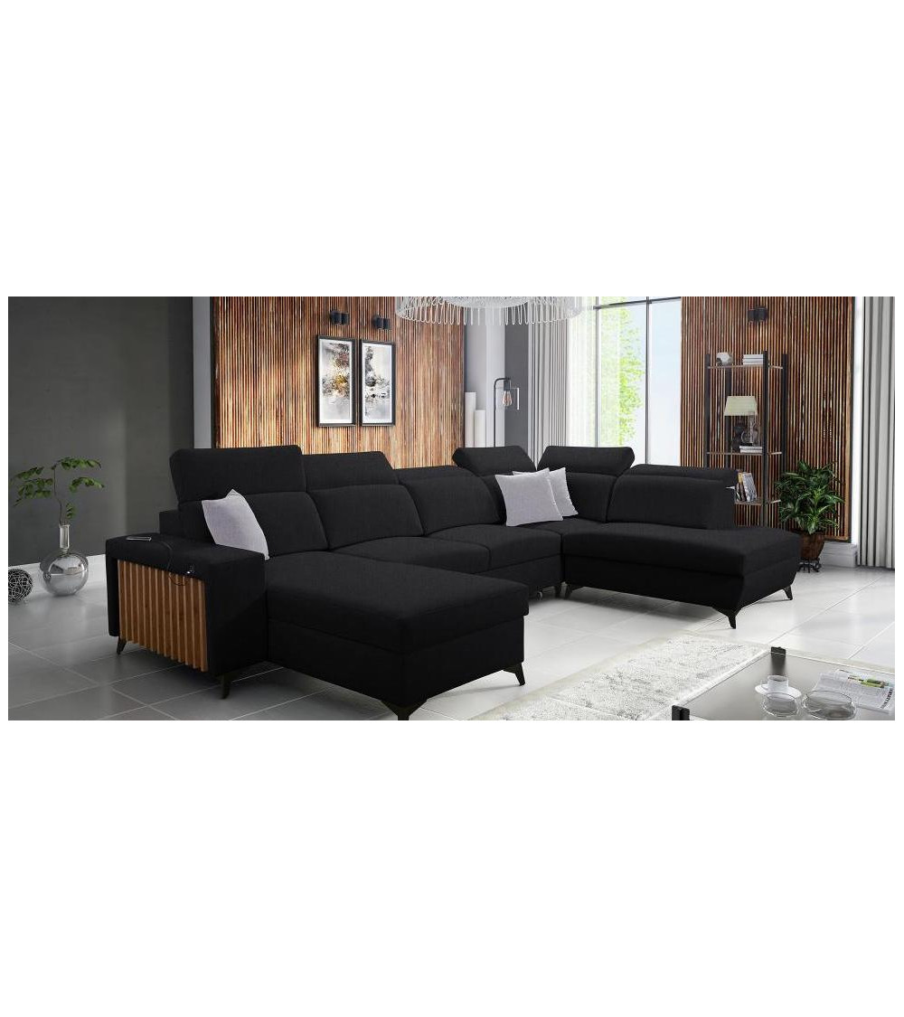 Divano letto angolare BARTONE VI 363 x 183 x 224 cm in vari colori