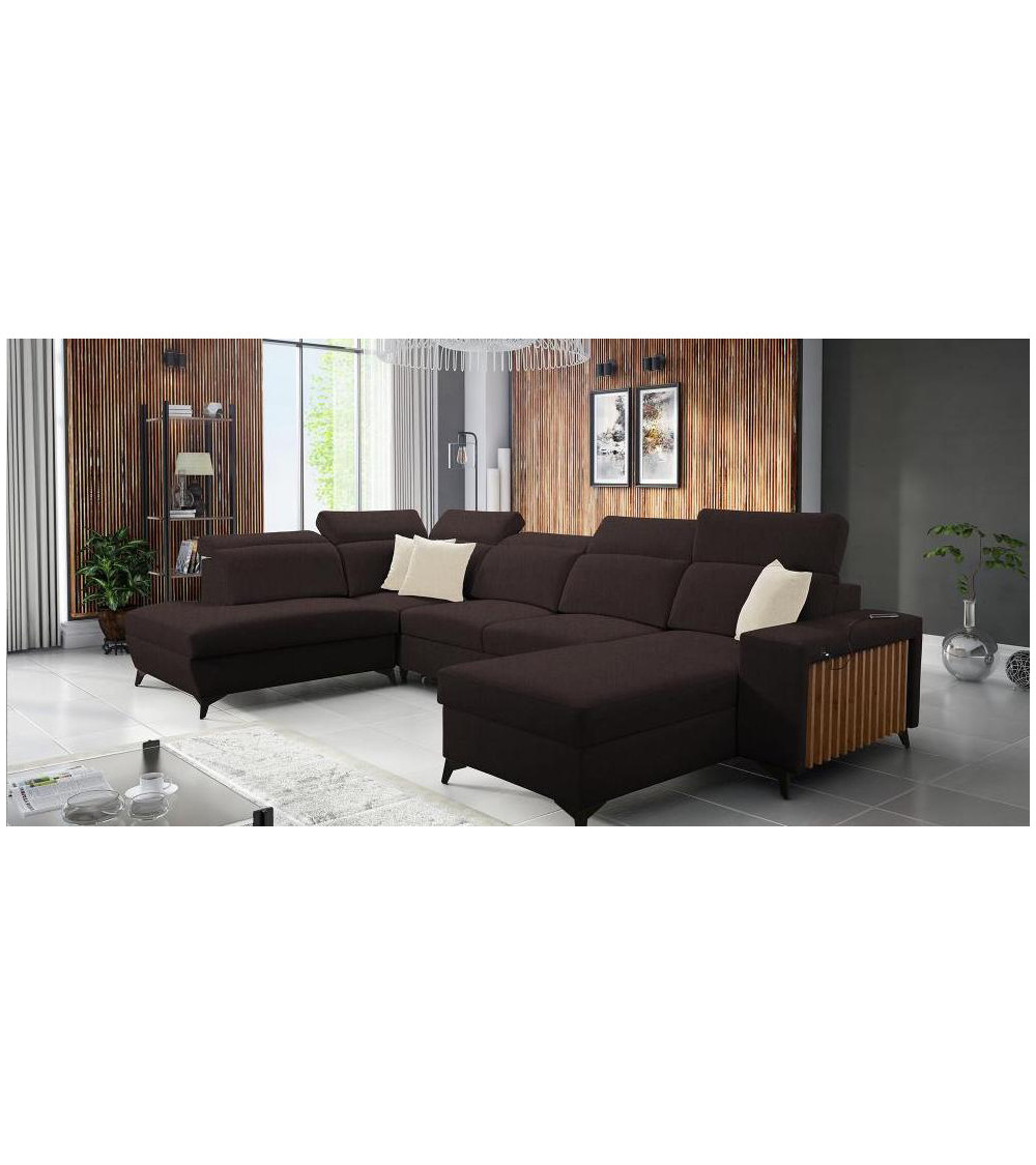 Canapé d'angle convertible BARTONE VI 363 x 183 x 224 cm en plusieurs couleurs