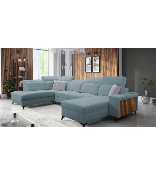 Divano letto angolare BARTONE VI 363 x 183 x 224 cm in vari colori