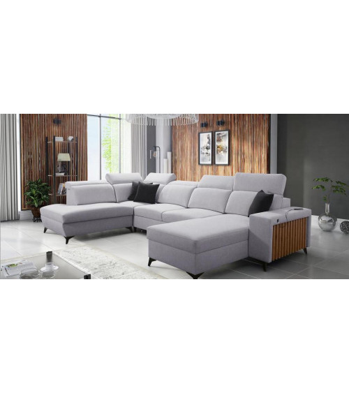 Canapé d'angle convertible BARTONE VI 363 x 183 x 224 cm en plusieurs couleurs