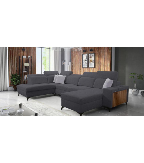 Canapé d'angle convertible ANDRE 202 x 85 cm en plusieurs couleurs