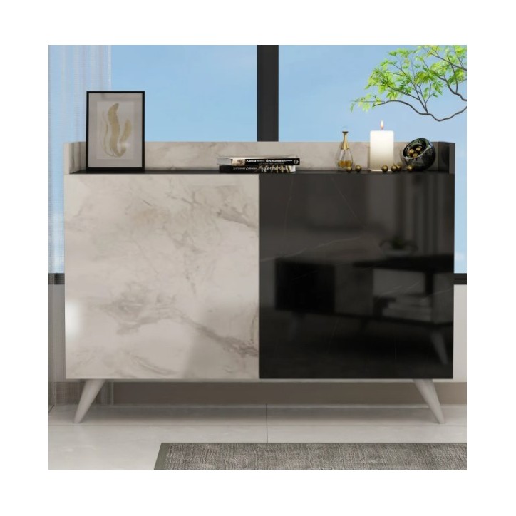 Buffet SIRIUS 2 portes 123 cm effet marbre