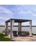 Pergola Cotage - alu 3x3m avec voilage