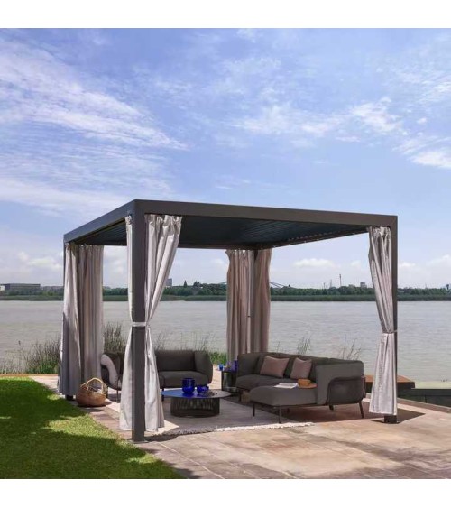 Pergola Cotage - alu 3x3m avec voilage