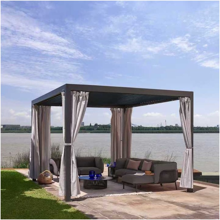 Pergola Cotage - alu 3x3m avec voilage