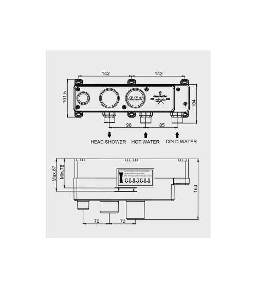 Grifo empotrado NOVITA - Inversor de 3 vías
