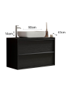 Ensemble salle de bain STEEL noir frêne, en plusieurs dimensions
