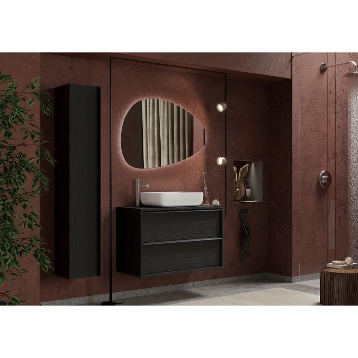 Ensemble salle de bain STEEL noir frêne, en plusieurs dimensions