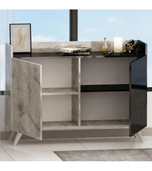 Buffet SIRIUS 2 portes 123 cm effet marbre