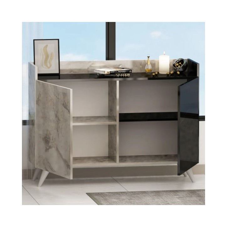 Buffet SIRIUS 2 portes 123 cm effet marbre