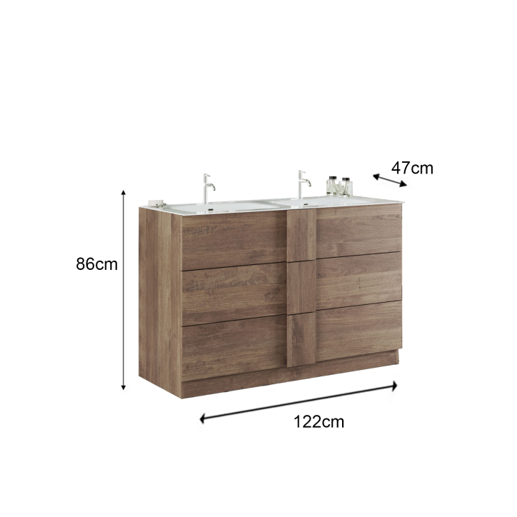 copy of Ensemble salle de bain, meuble+colonne+miroir+vasque STEEL noir frêne, en plusieurs dimensions